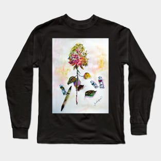 Still Life with Flowers and Artist Objects Long Sleeve T-Shirt
